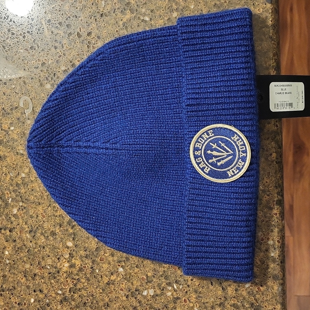 Rag & Bone - Charlie Beanie winter hat in Blue